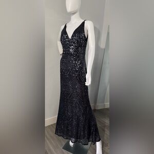 Lulus Cheadle Black Sequin Geometric Maxi Dress - Size XL